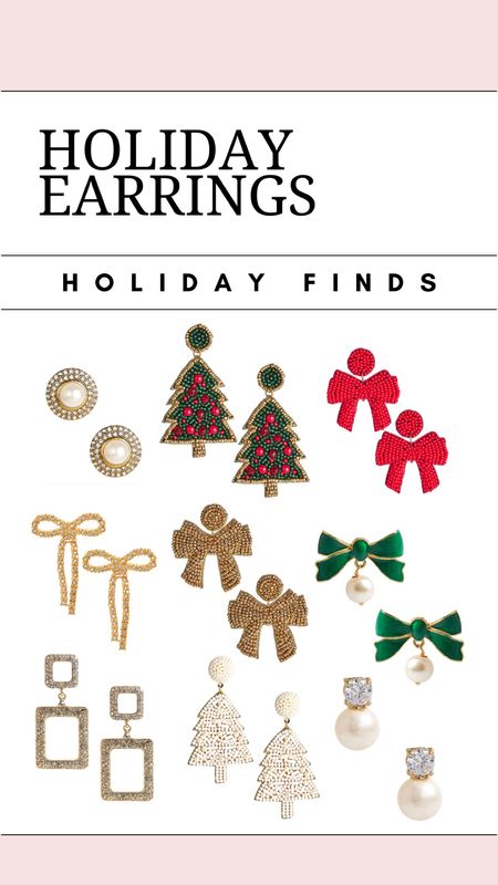 Festive earrings, holiday earrings, bow, earrings, red and green jewelry  

#LTKSeasonal #LTKstyletip #LTKunder50