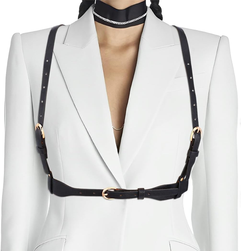 BODIY Gothic High Waist Belt for Women Black Fashion Harness Punk Rock Belts Cosplay Costume Belt... | Amazon (US)