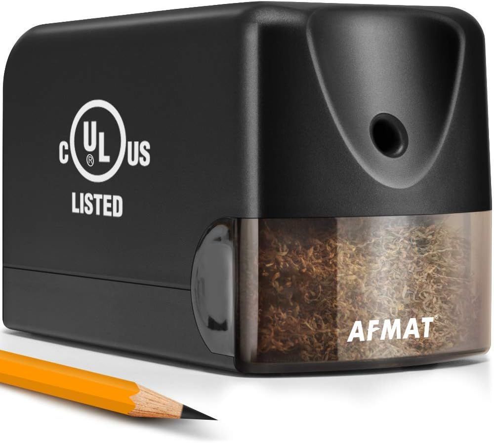 AFMAT Electric Pencil Sharpener, Heavy Duty Classroom Pencil Sharpeners for 6.5-8mm No.2/Colored ... | Amazon (US)