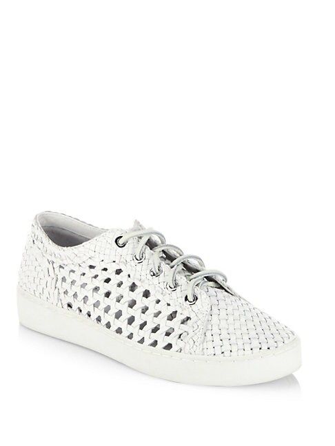 Violet Woven Leather Lace-Up Sneakers | Saks Fifth Avenue OFF 5TH