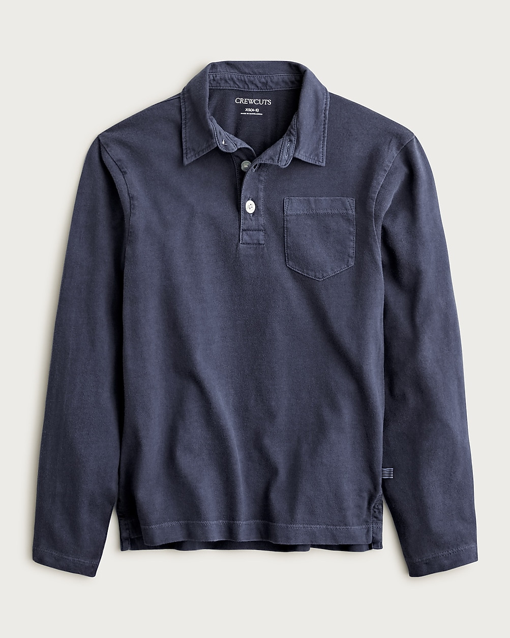 Kids' garment-dyed long-sleeve polo shirt in broken-in-jersey | J. Crew US