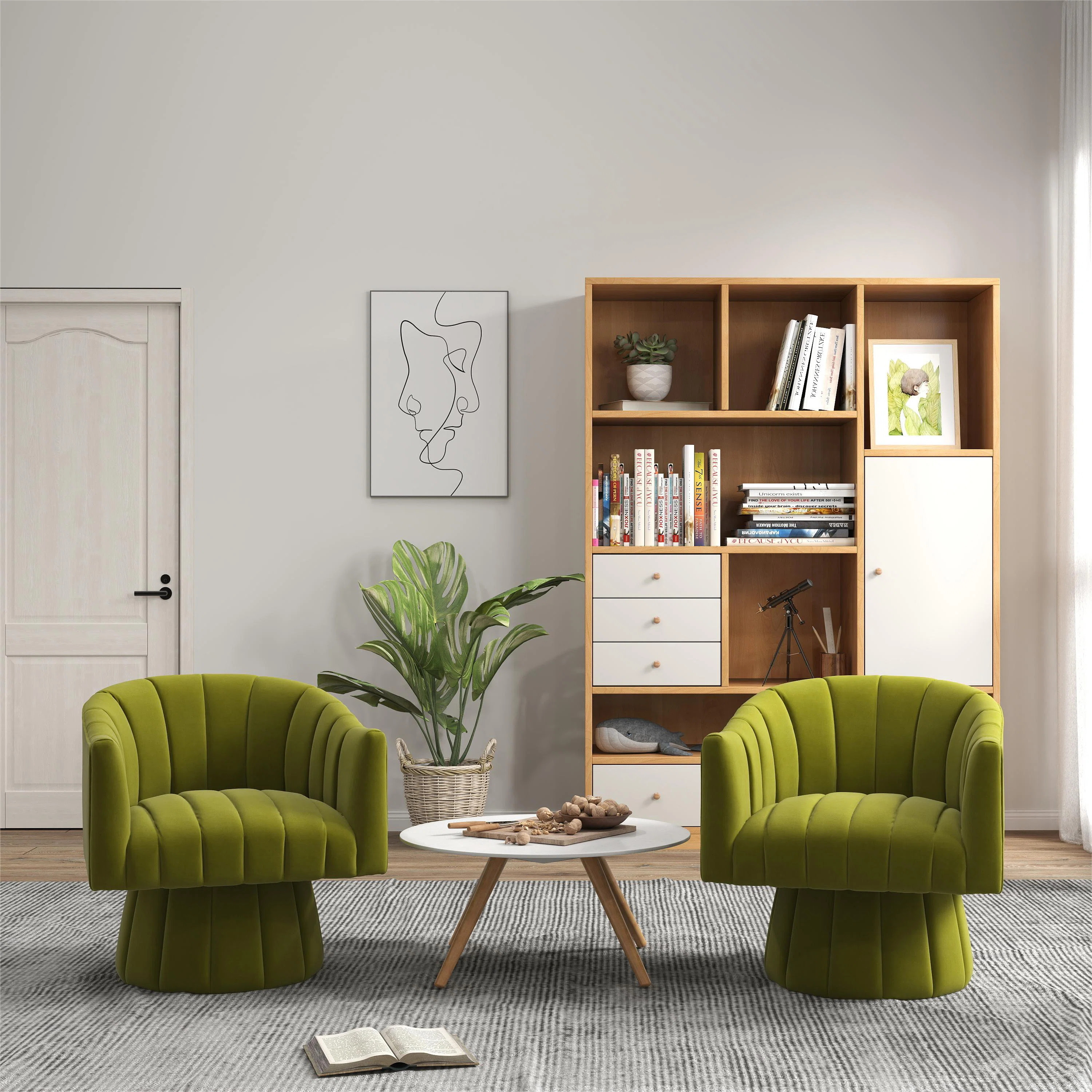 Izabell Velvet Swivel Barrel Chair (Set of 2) | Wayfair North America
