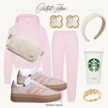 Pink joggers and hoodie skims outfit idea Valentine’s Day at home 🩷 

#LTKshoecrush #LTKfitness #LTKfindsunder100