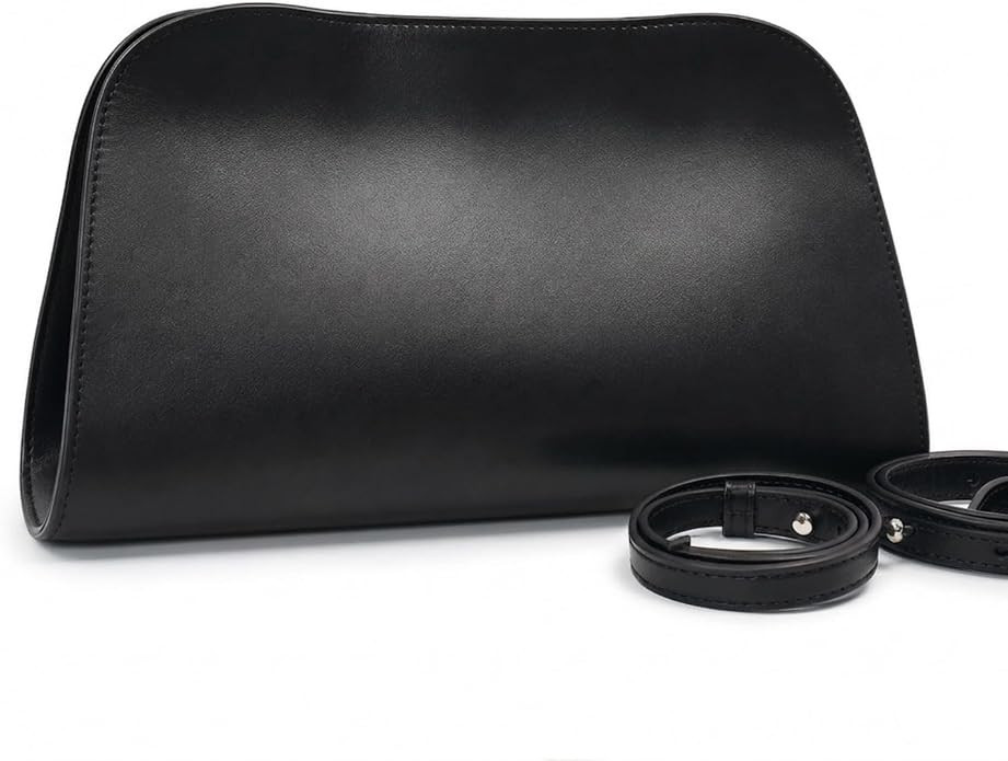 Genuine Leather Clutch Purses for Women, Underarm Evening Bag with Detachable Strap, Formal Satch... | Amazon (US)