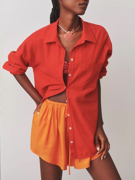 I’m obsessed with these hues ❤️🧡 perfect for the beach, pool, and travel! Oversized Button Down | Shorts | Shell Necklacee

#LTKtravel #LTKSeasonal #LTKswim