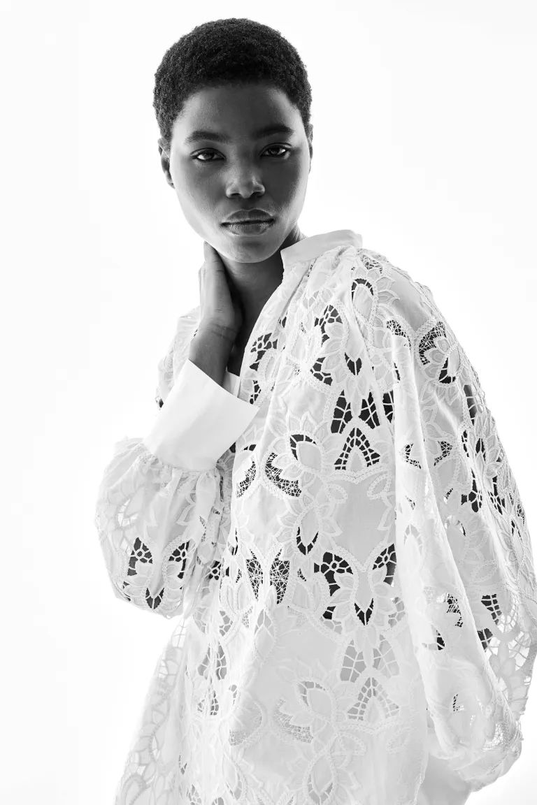 Blouse with Eyelet Embroidery | H&M (US + CA)