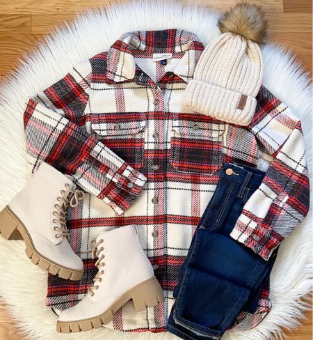 This Shacket is back in stock!  Love the plaid color pattern!  Styled it with these dark jeans & Kolbi Boots!  Everything here is linked for you!  Check out my stories for all of todays NEW ARRIVALS!  Have a great day! 😍

#LTKunder50 #LTKshoecrush #LTKstyletip