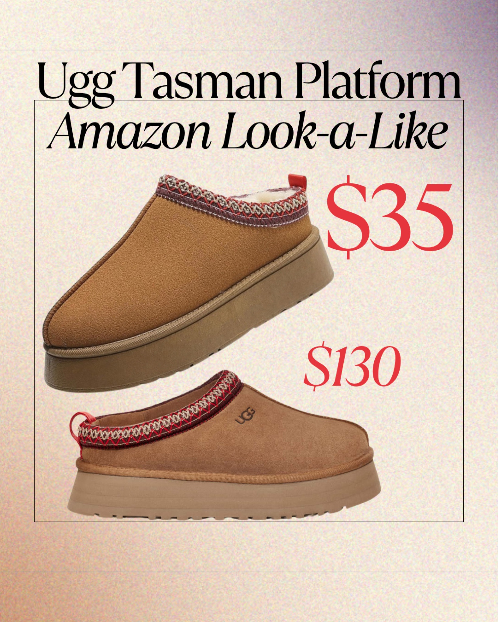 Ugg Tasman Platform slipper look a like on Amazon for only $35! So cute and cozy 

• Dupe • slipper • boot • Amazon find •

#LTKshoecrush #LTKstyletip #LTKfindsunder50