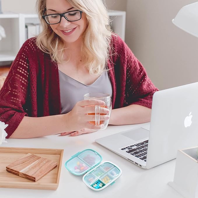 3 Pack 8 Compartments Travel Pill Organizer Moisture Proof Small Pill Box for Pocket Purse Daily ... | Amazon (US)