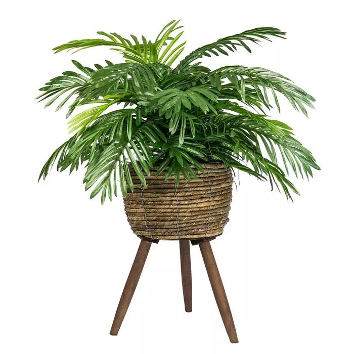 30" x 18" Artificial Phoenix Palm Plant in Basket Stand - LCG Florals | Target