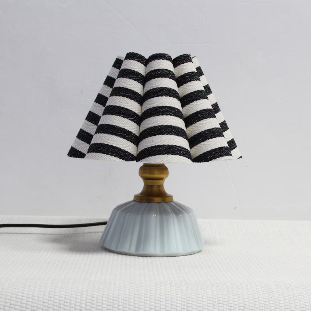 Duzy Handmade Black Stripe Fabric Decoration Creative Table Lamp, 110-240v/50-60hz, Using Worldwi... | Etsy (US)