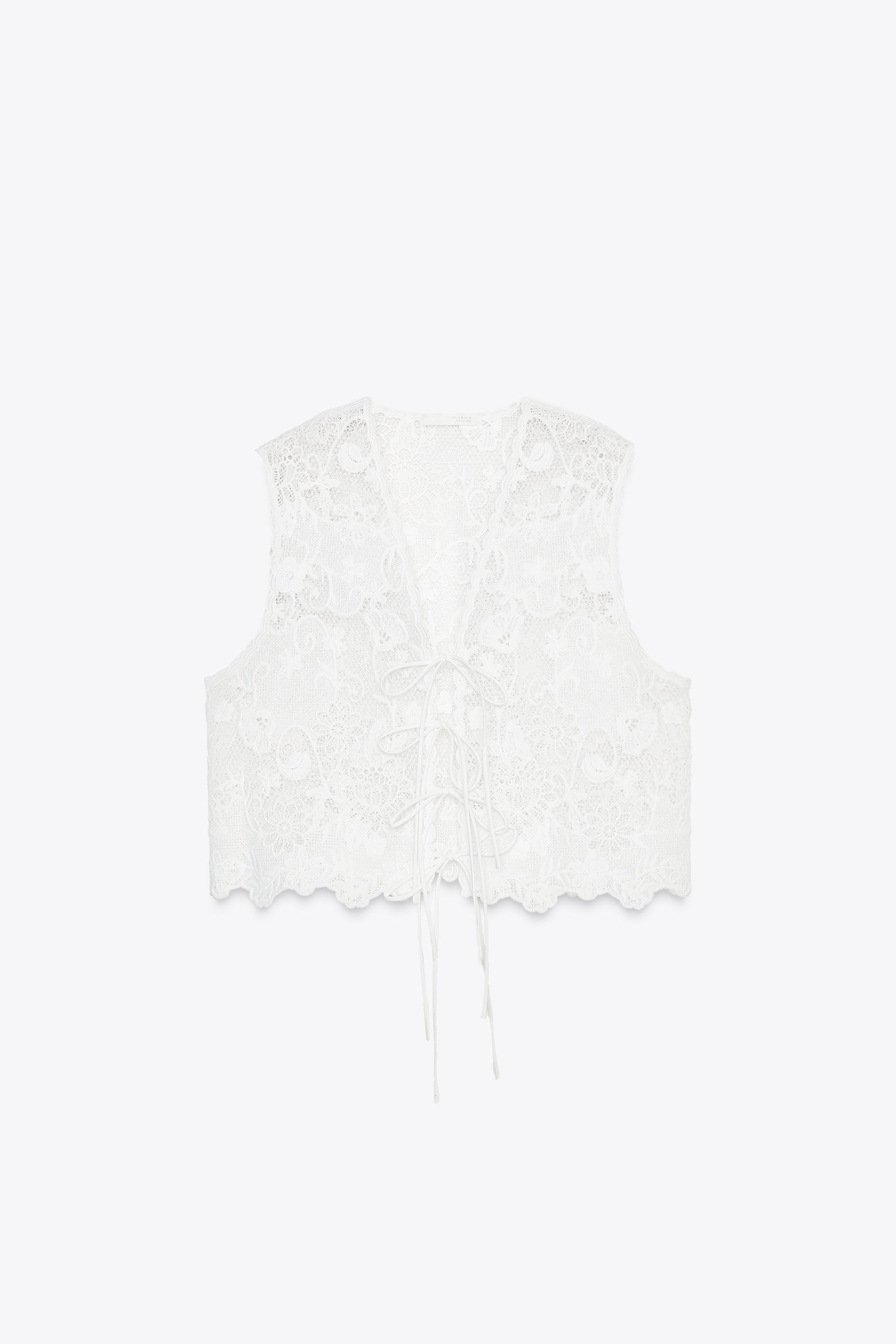 EMBROIDERED TIE VEST | Zara US