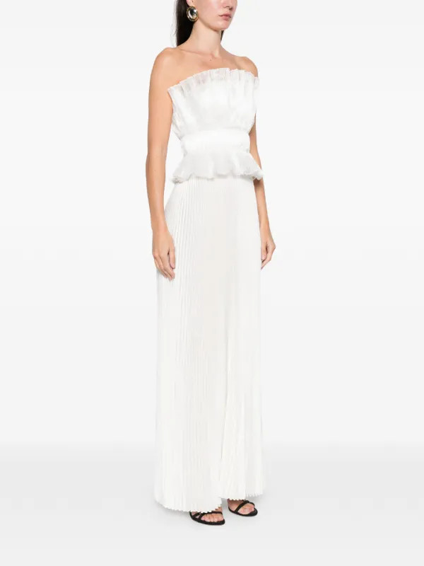 Masquerade ruffled-pleated maxi dress | Farfetch Global