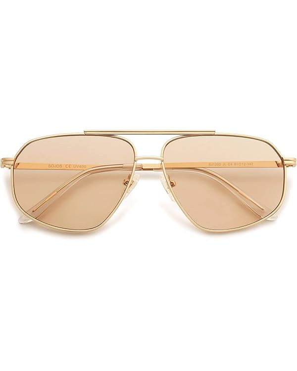 SOJOS Retro Hexagon Aviator Sunglasses for Women Men Trendy Vintage UV400 Protection Shades SJ120... | Amazon (US)