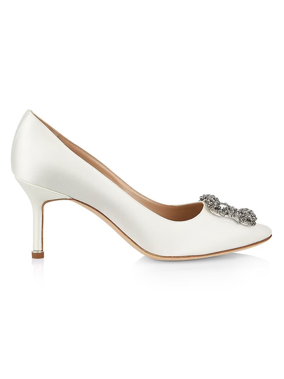 Hangisi 105MM Crystal Buckle Satin Pumps | Saks Fifth Avenue
