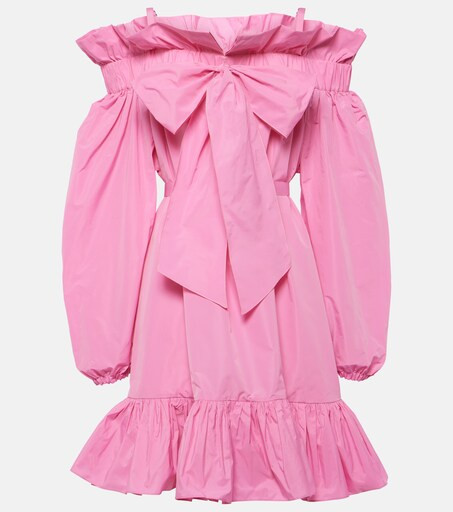 Bow-detail ruffled faille minidress | Mytheresa (US/CA)