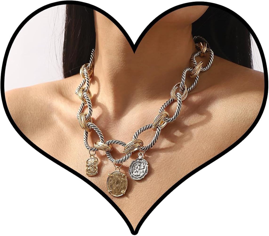Two Tones Bohemian Twisted Necklace | Amazon (US)