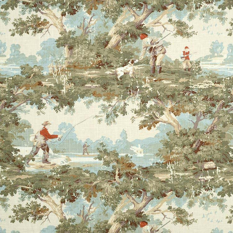 Avondale Vintage Tan Botanical Fisherman Toile Covington Fabric | Amazon (US)