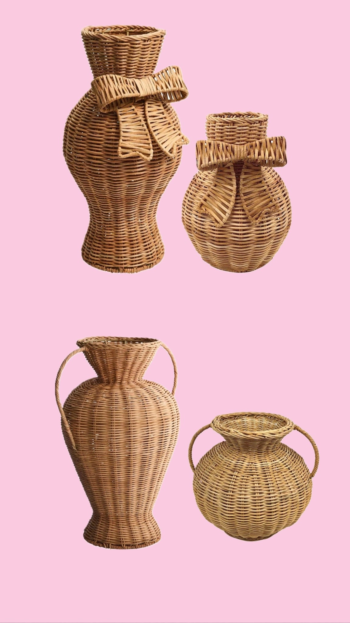 Rattan planters, vases, vase with bow, rattan vase, at home

#LTKHome