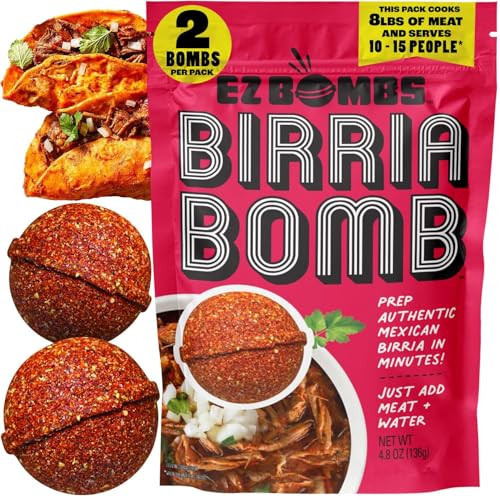 EZ Bombs Birria Bomb Seasoning, Pack of 2 – Authentic Mexican Spice Mix for Tacos, Burritos, Nachos, and Quesadillas – Made with Real Chiles, Herbs, and Spices for Quick and Flavorful Meals | Amazon (US)