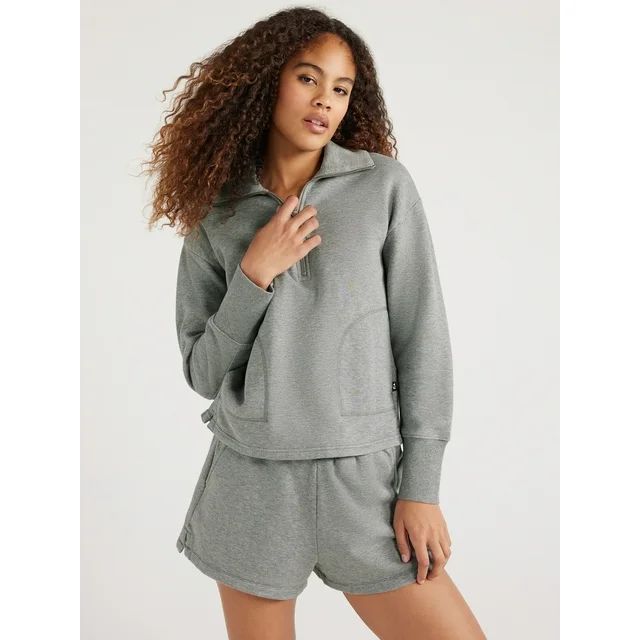 Free Assembly Women’s Half Zip Sweatshirt, Sizes XS-XXXL | Walmart (US)