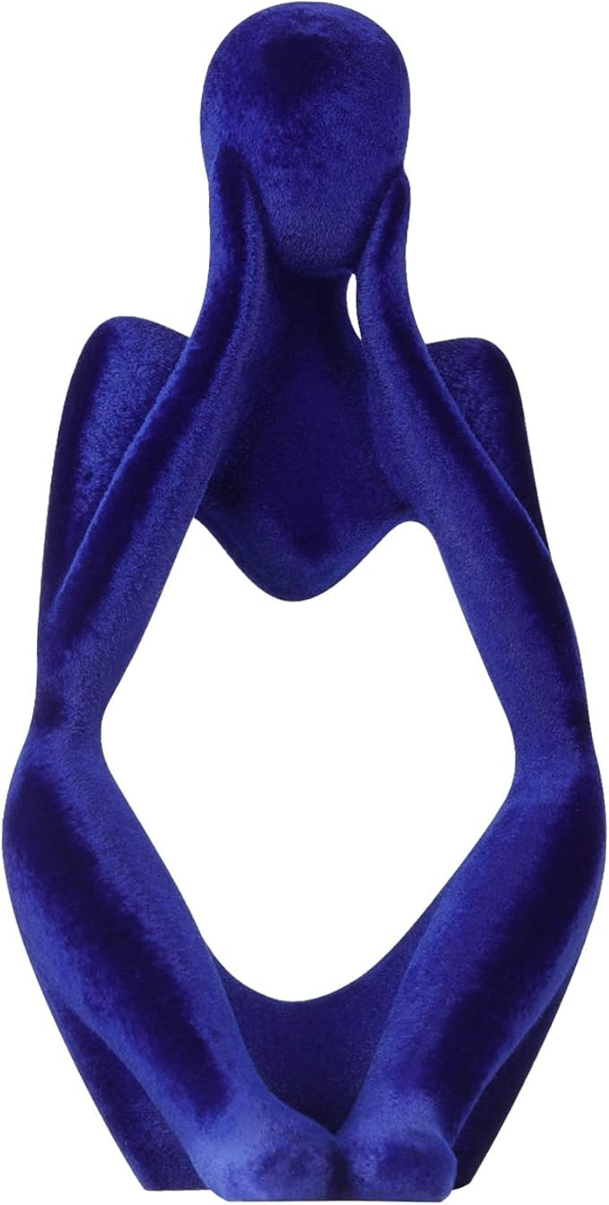 FAIRYBIRD Living Room Decor, Flocked Thinker Statue Home Decor, Abstract Sculpture Coffee Table D... | Amazon (US)