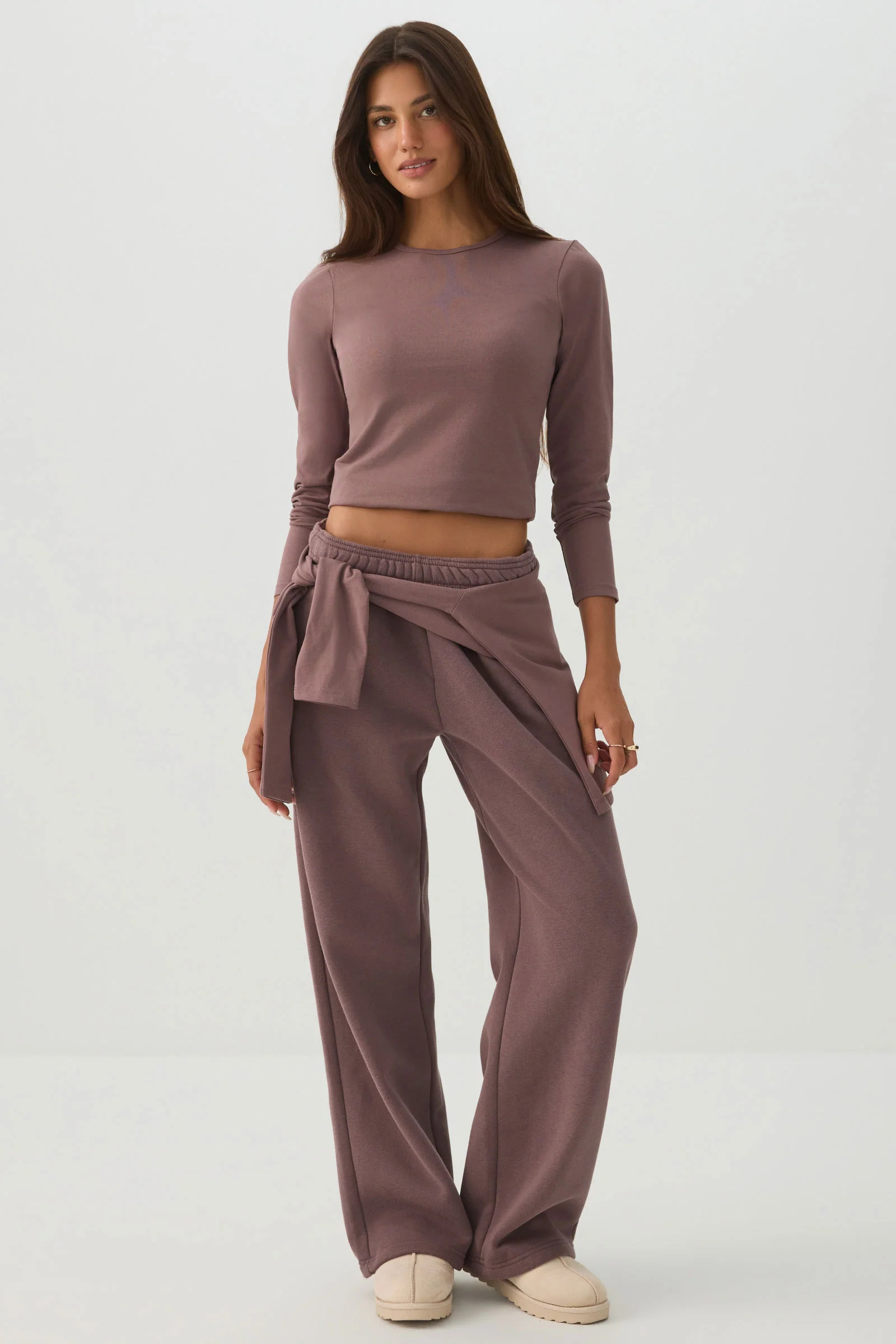 MADESOFT\u2122 Fleece Straight Leg Sweatpants Wild Olive | Ardene Canada | Ardene US
