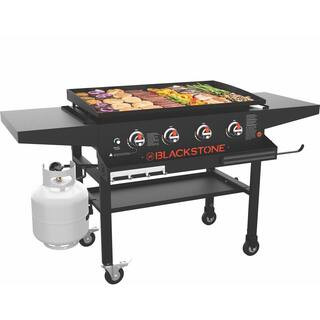 Blackstone Original 36 in. 4-Burner Propane Griddle with Front Tray in Black 1984 | The Home Depot
