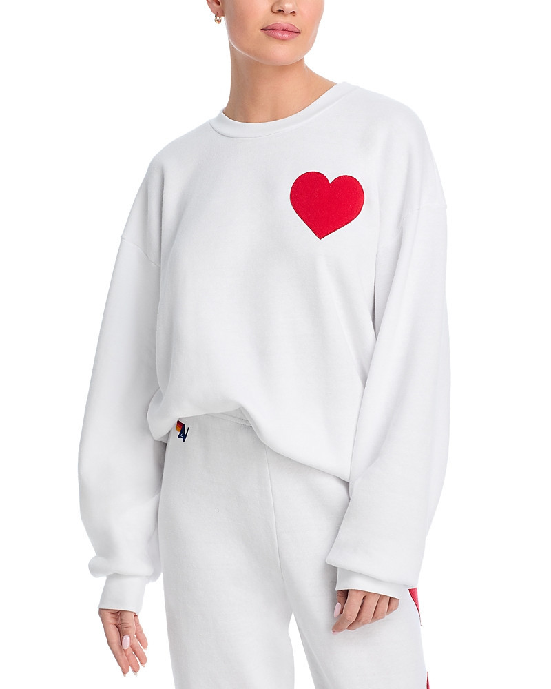 Aviator Nation Heart Stitch Crewneck Sweatshirt | Bloomingdale's (US)