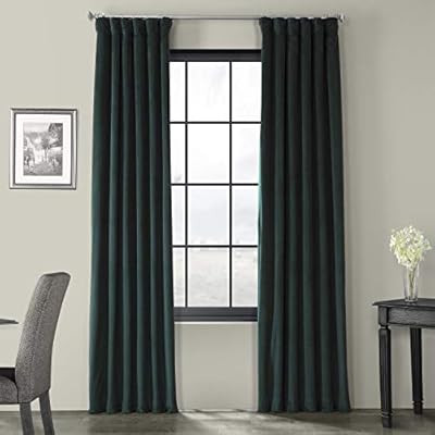 HPD Half Price Drapes VPCH-181202-96 Signature Blackout Velvet Curtain (1 Panel), 50 X 96, Blackf... | Amazon (US)