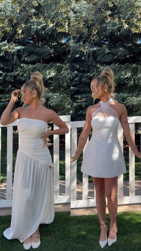 Wearing size small in both of these. Sign up for a restock on the shorter one! 

#LTKwedding #LTKstyletip #LTKSeasonal