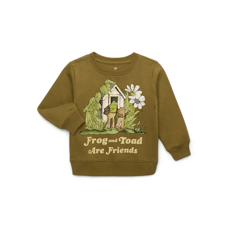 Frog & Toad Toddler Boys or Girls Long Sleeve Crewneck Sweatshirt, Sizes 12M-5T | Walmart (US)