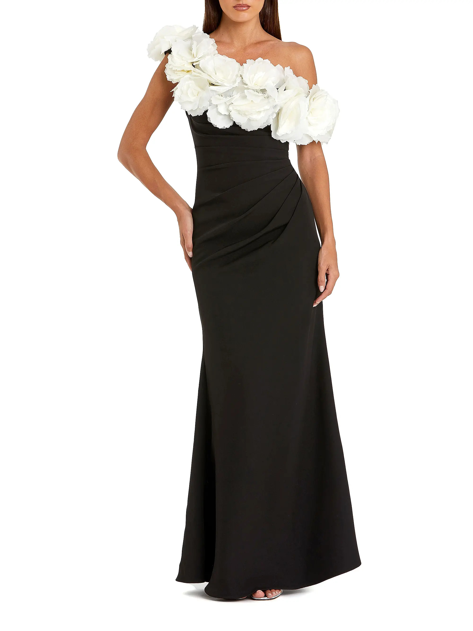 Evening Floral Jersey Off-The-Shoulder Gown | Saks Fifth Avenue