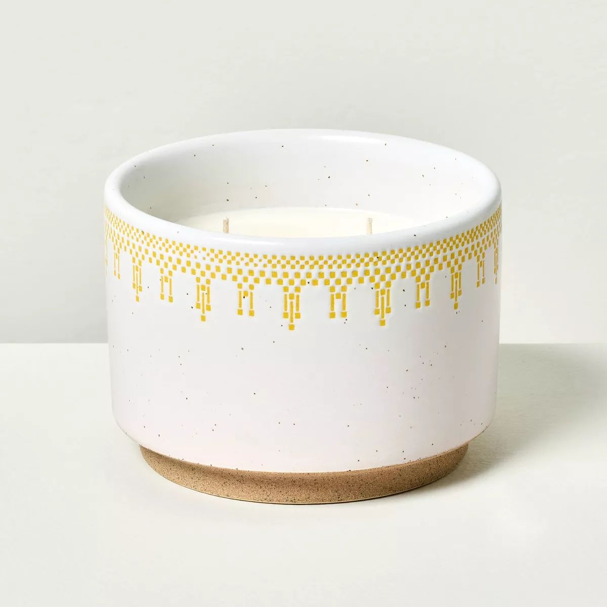 2-Wick Patterned Ceramic Golden Hour Jar Candle 11.7oz Yellow - Hearth & Hand™ with Magnolia | Target