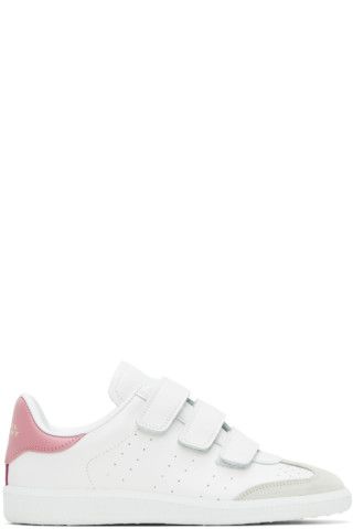 White & Pink Beth Sneakers | SSENSE