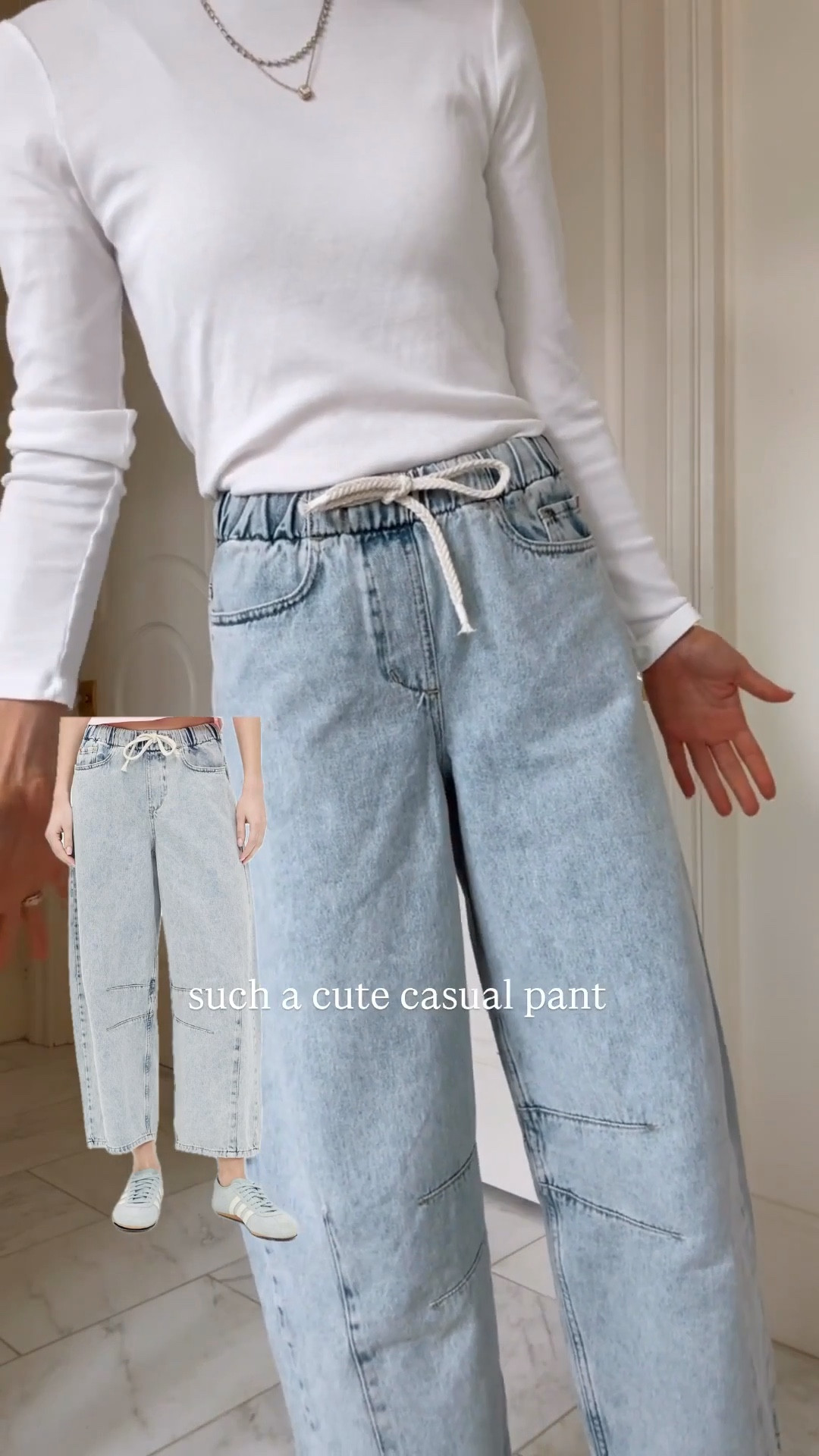 I love these barrel leg pull on jeans. Such a cute and casual pant. Shop the 20% off sale at @Shopbop with code SPRING20. 

#LTKSaleAlert #LTKootd