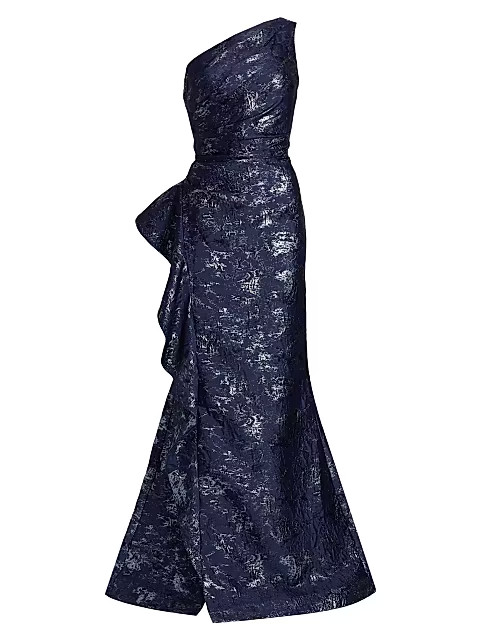 Jacquard One-Shoulder Gown | Saks Fifth Avenue