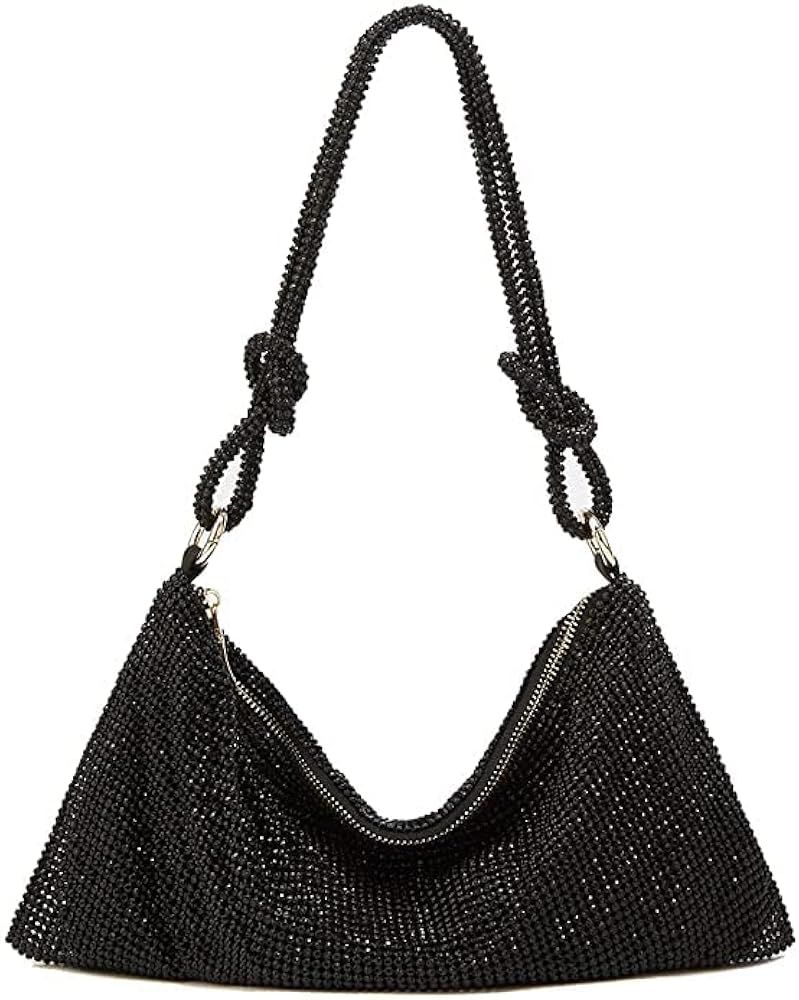 UMREN Rhinestone Hobo Bags for Women Chic Evening Handbag Sparkly Crystal Cluth Purse for Party C... | Amazon (US)