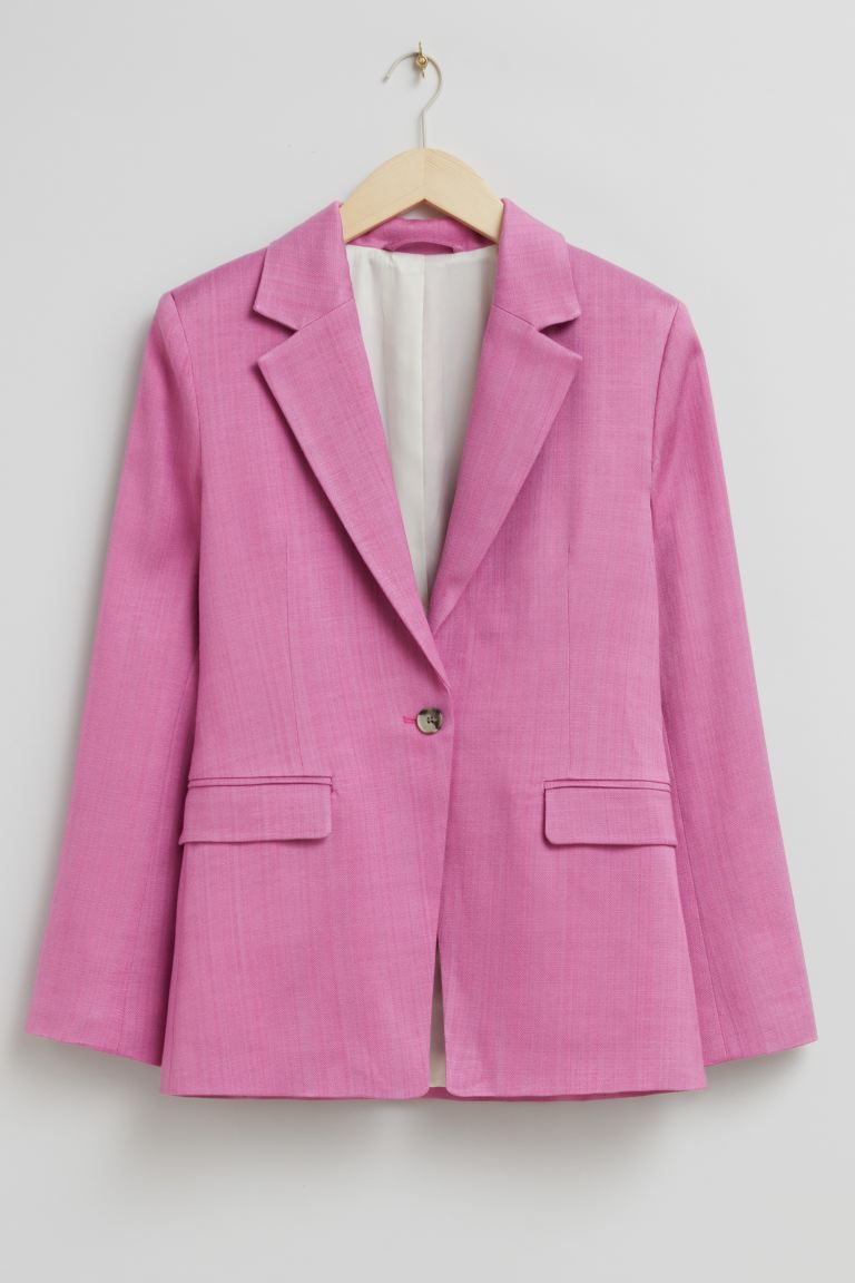 Single Breasted Fitted Waist Blazer - Bright Pink - Ladies | H&M GB | H&M (UK, MY, IN, SG, PH, TW, HK)