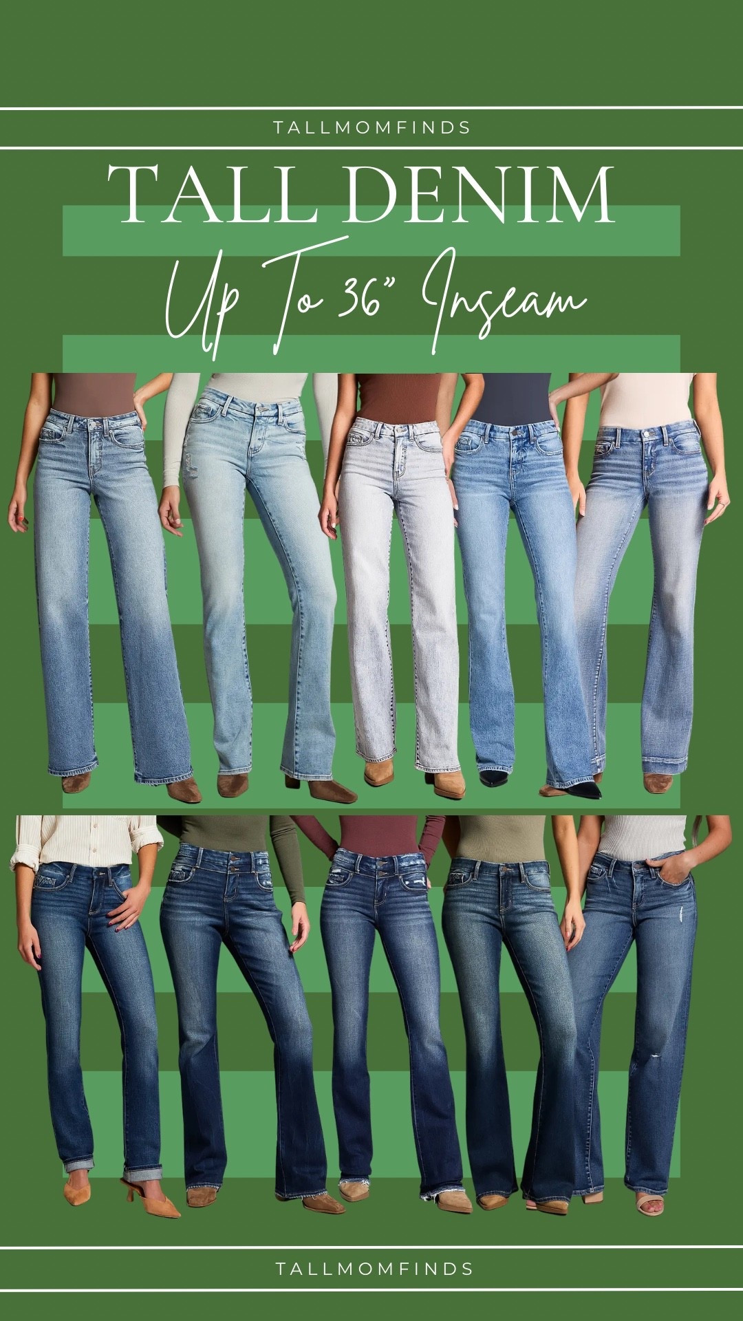 Finally—jeans that hit exactly where they should!

Women’s denim with a true 36” inseam made for long legs and effortless styling. From classic boot cut to bold flare, polished trouser, easy straight leg, and relaxed wide leg—these are the pairs you’ll reach for every day.

women’s jeans, 36 inch inseam, tall jeans, long inseam denim, boot cut jeans, flare jeans, trouser jeans, straight leg jeans, wide leg jeans, tall fashion

#LTKTall