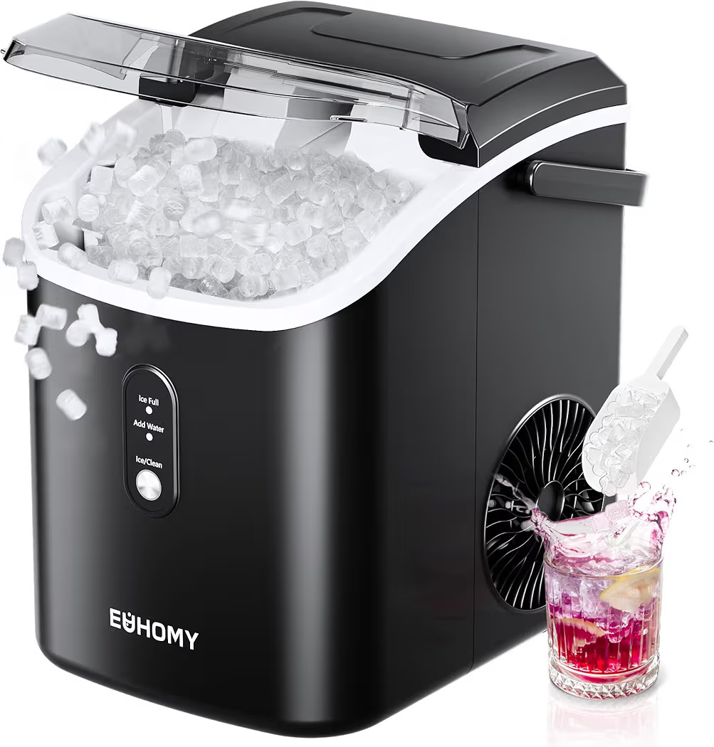 EUHOMY Nugget Ice Maker Countertop with Handle, Ready in 6 Mins, 34lbs Per Day, Removable Top Cov... | Amazon (US)