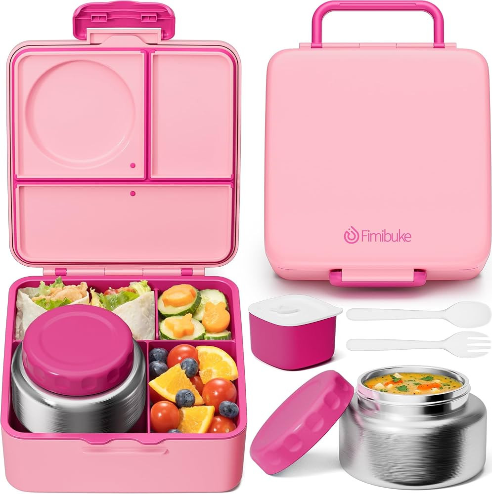 Fimibuke Bento Box for Kids Adult, BPA Free & Leakproof Toddler Lunch Box with 8.5oz Insulated Th... | Amazon (US)