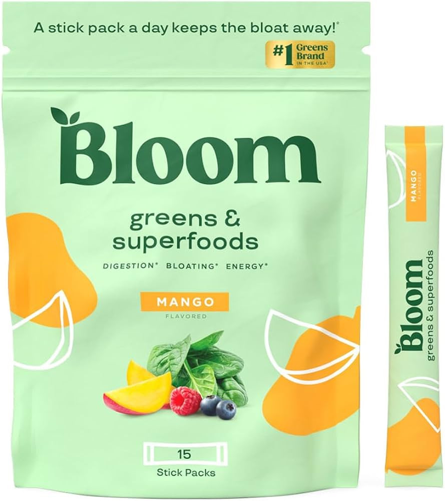 Bloom Nutrition Greens and Superfoods Powder Packets for Digestive Health, Greens Powder, Digesti... | Amazon (US)