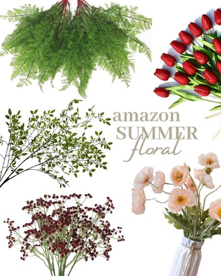 Amazon Summer Floral | faux floral | flowers | tulips | greenery | fern