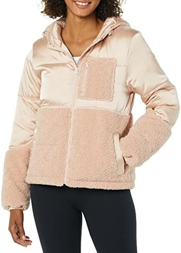 Amazon Essentials womens Full-Zip Sherpa Fleece Hooded Puffer Jacket | Amazon (US)