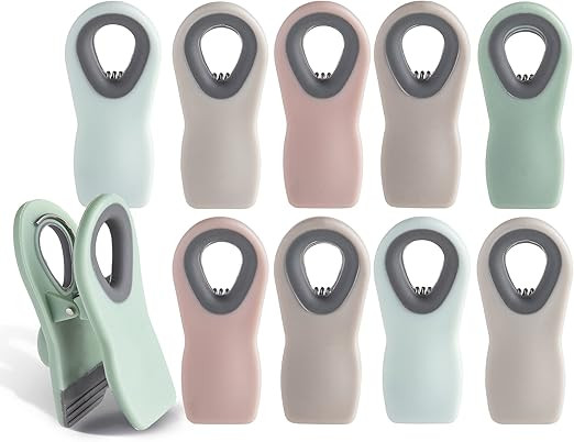 COOK WITH COLOR 10 Pc Bag Clips with Magnet- Food Clips, Chip Clips, Bag Clips for Food Storage w... | Amazon (US)