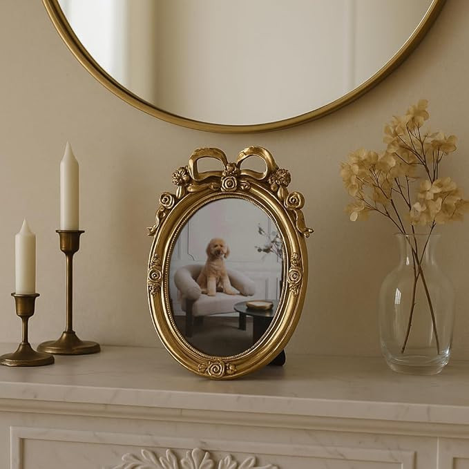 Decorative Oval Picture Frames with Bowl Accent - Cute Frame Perfect for Tabletop and Wall Decor ... | Amazon (US)