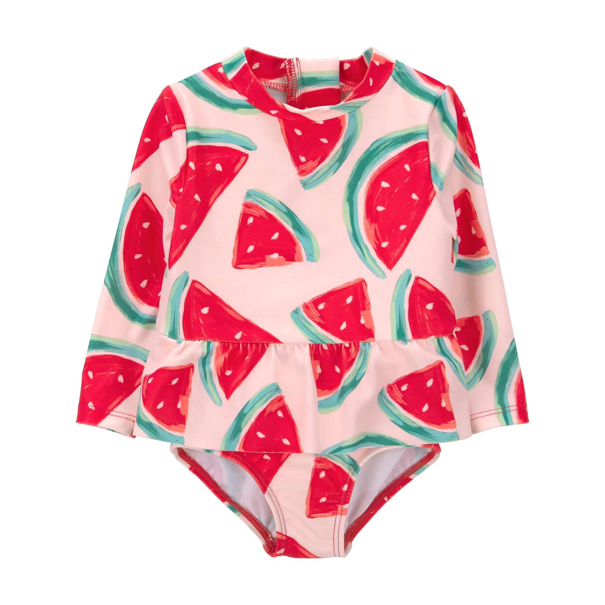 Carter's Child of Mine Baby Girl Rash Guard Swimsuit, One-Piece, Sizes 0/3-12 Months | Walmart (US)