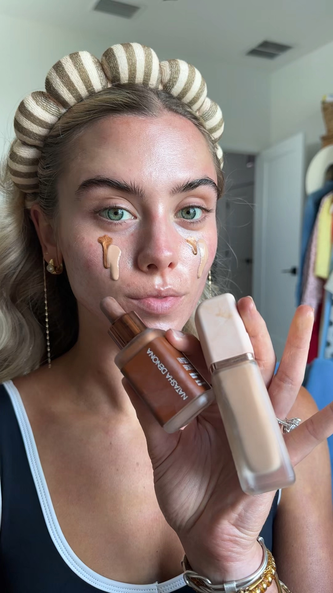 Shade N6! @Natasha Denona HY-GLAM FOUNDATION is a medium-buildable blurring & self-setting radiant serum foundation that hydrates & balances oils for up to 18hrs of creaseless wear. Developed with Korean tech & Japanese Amino Acid Pigments, this anti-aging HY-BRID boosts collagen production & antioxidant defenses

#LTKgrwm #LTKselfcare #LTKBeauty