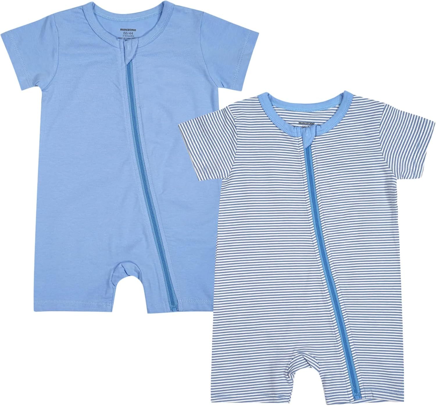 Baby Boys or Girls 2 Pack Pajamas Cotton Short Sleeve Zipper Romper Jumpsuits Sleep and Play 3-24... | Amazon (US)